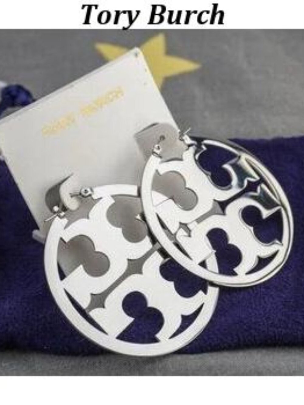 Tory Burch Miller Hoop Statement Earrings (Silver)